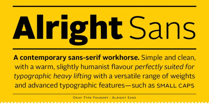 Przykład czcionki Alright Sans